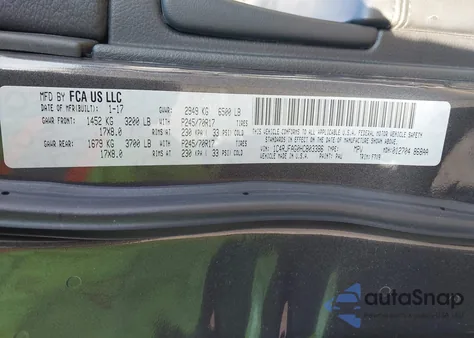 2017 Jeep Grand Cherokee Laredo 4X4 z USA, uszkodzony, nr VIN 1C4RJFAG0HC803386